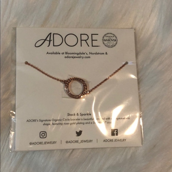 Adore Jewelry - Adore Swarovski® Organic Circle Bracelet Rose Gold